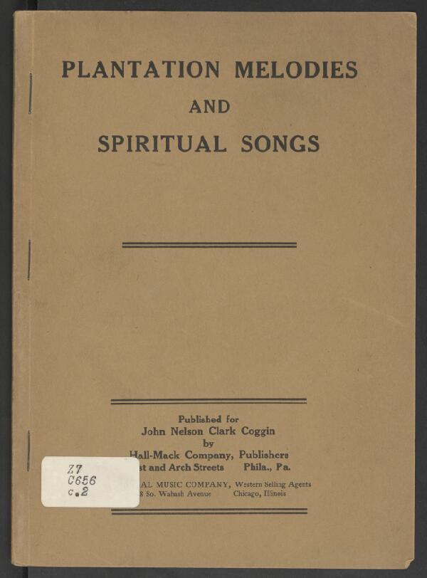 First page of Plantation Melodies and Spiritual Songs