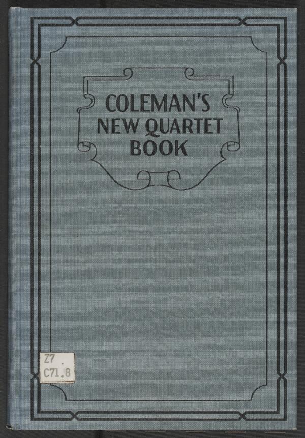 First page of Coleman's New Quartet Book