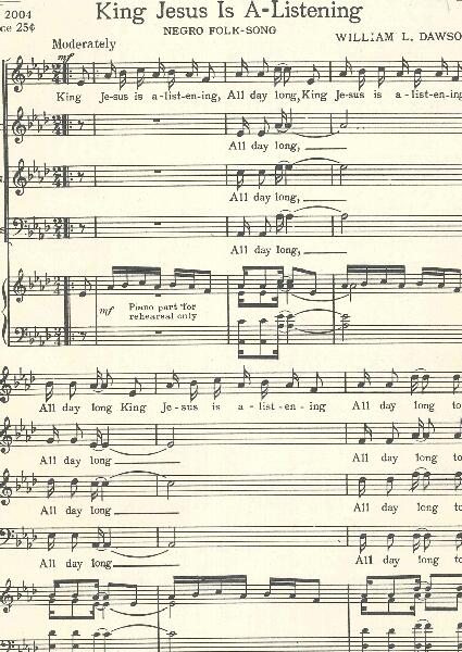 First page of King Jesus Is A-Listening