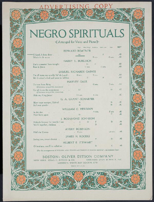 First page of O Lord, I Done Done