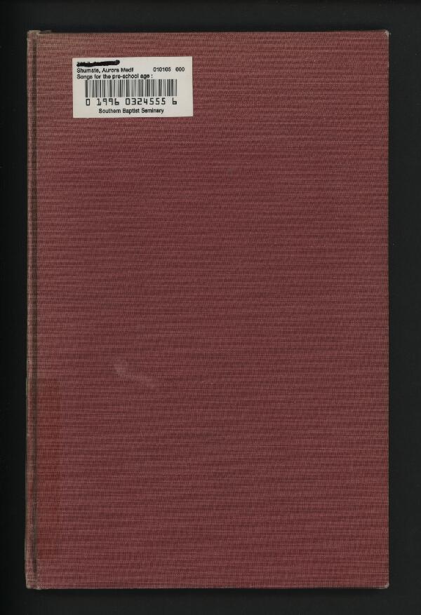 First page of Songs for the Pre-school Age