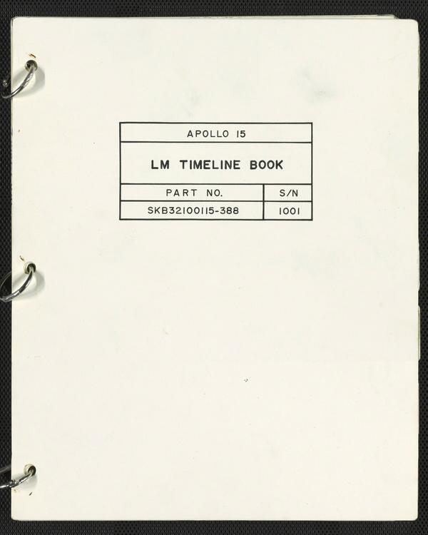 First page of Apollo 15 FDF: LM Timeline Book