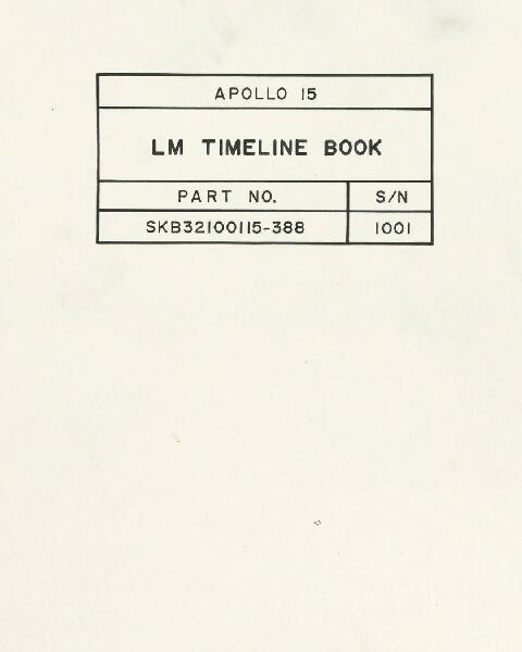 First page of Apollo 15 FDF: LM Timeline Book