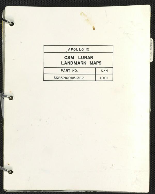 First page of Apollo 15 FDF: CSM Lunar Landmark Maps