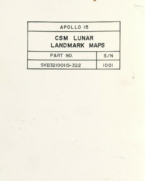 First page of Apollo 15 FDF: CSM Lunar Landmark Maps