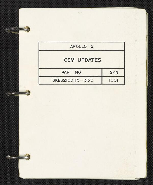 First page of Apollo 15 FDF: CSM Updates