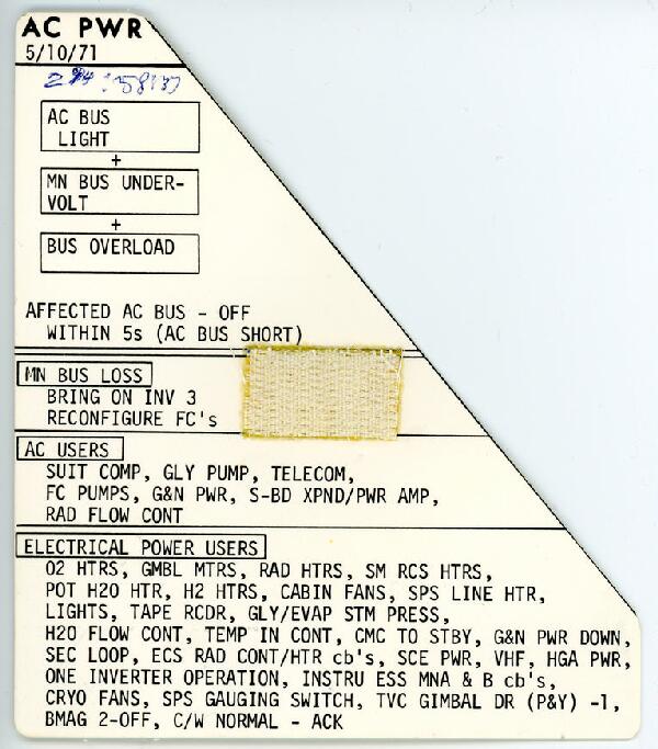 First page of Apollo 15 FDF: Cue Cards with Handwriting